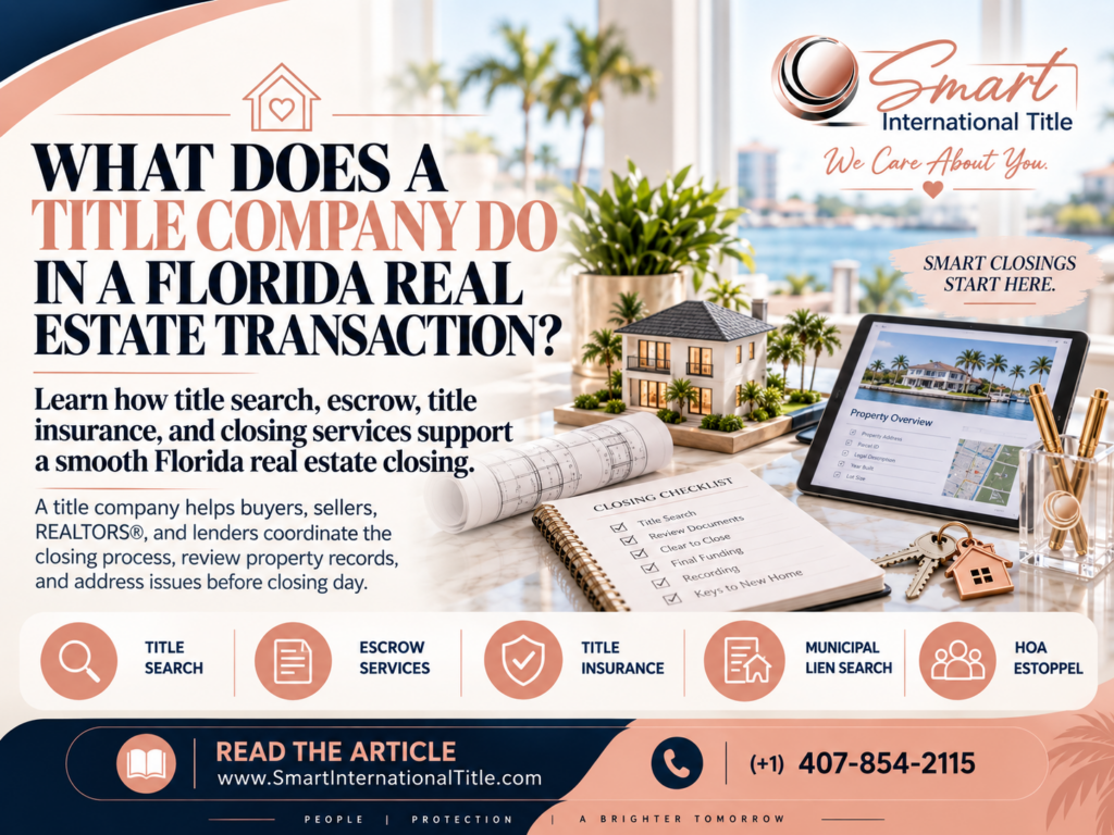 What does a title company do in a Florida real estate transaction